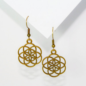 Cercei floare de bronz