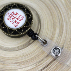 Accesoriu ecuson cu mesajul "Keep calm, I'm here for you"- baza stea bronz