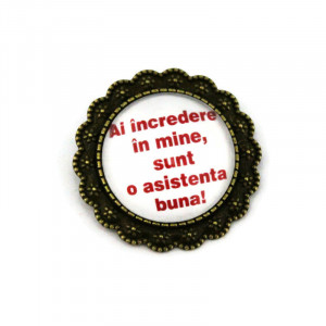 Brosa floricica, bronz, personalizata pentru domeniul medical