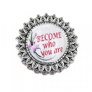 Brosa sun flower cu mesaj personalizat "Become who you are"