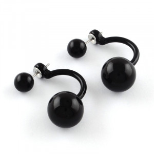 Cercei "Double pearl" M1 negri