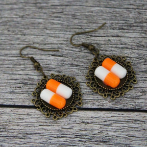 Cercei pastilute orange