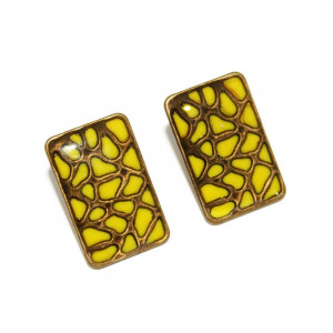 Cercei bronz "Animal print" - galben