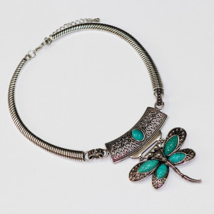 Colier vintage libelula turcoaz