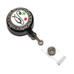 Accesoriu ecuson negru, personalizat cu pastiluta fimo rosie