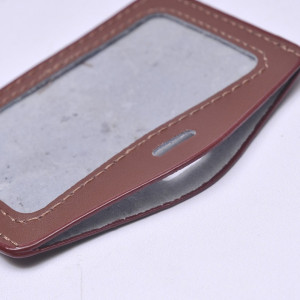 Suport ecuson, orizontal, piele maro, 100 x 80 mm
