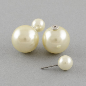 Cercei "Double pearl"(M2) - ivory