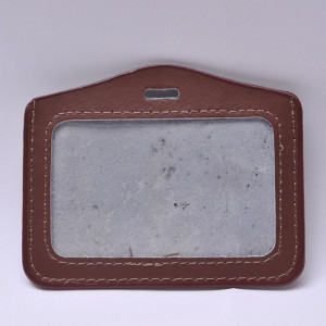 Suport ecuson, orizontal, piele maro, 100 x 80 mm