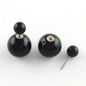 Cercei "Double pearl"(M2) - negri
