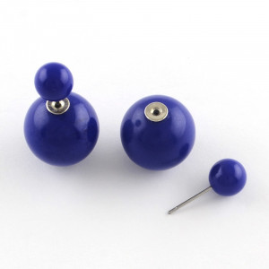 Cercei "Double pearl"(M2) - albastri