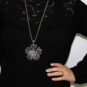 Colier "Floare albastra"