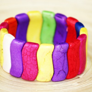 Bratara howlite "Color spring"