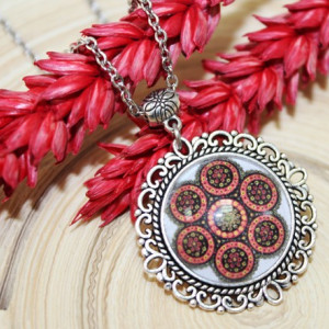 Colier mandala orange