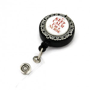 Accesoriu ecuson cu mesajul "Keep calm, I'm a nurse"