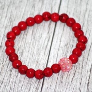 Bratara howlite rosu
