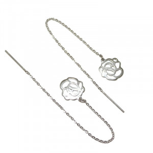 Cercei Sofia cu lantisor si floricica