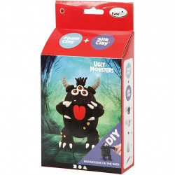 Kit monstru negru - din plastilina Foam Clay si Silk Clay