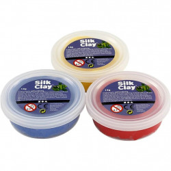 Set plastilina moale Silk Clay 3 culori de baza