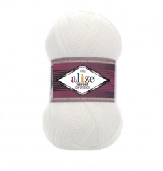 Superwash Comfort Socks 55 White