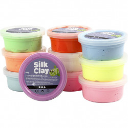 Set plastilina moale Silk Clay 10 culori de baza