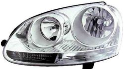 Farol Esquerdo Vw Golf V 03-08 Mascara Cromada