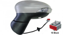 Espelho Esquerdo Eletrico P/ Pintar C/ Pisca e Luz Presença Ford Fiesta 12-