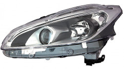 Farol Esquerdo Led Fundo Negro H7+H7+Led Peugeot 208 15-