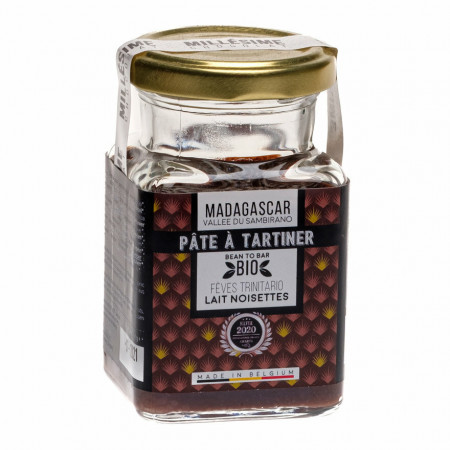Crema de ciocolata belgiana cu lapte si alune de padure, artizanala, Madagascar, eco 150g, Millesime