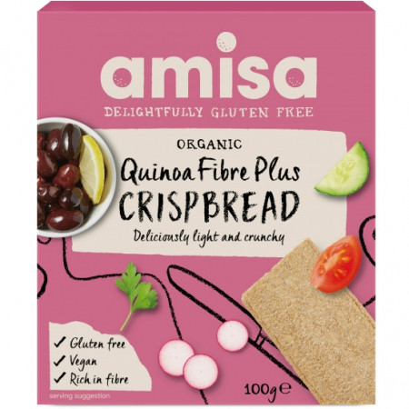 Crispbread (painici) cu quinoa Fibre Plus fara gluten bio 100g Amisa