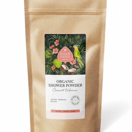 Gel de dus pudra cu cocos si hibiscus bio 250g refill Eliah Sahil