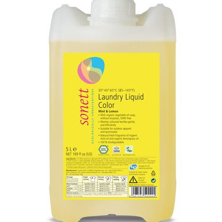 DETERGENT ECOLOGIC LICHID PT. RUFE COLORATE - MENTA SI LAMAIE 5L Sonett