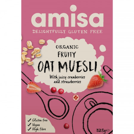 Muesli cu fructe si ovaz fara gluten eco 325g Amisa