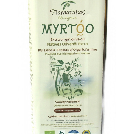 Ulei de masline extravirgin Myrtoo bio 5 litri Stamatakos