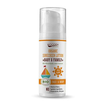 Lotiune protectie solara, SPF 30, bio, 50ml, Wooden Spoon