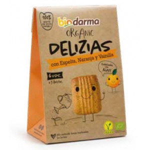 Biscuiti din spelta cu portocale si vanilie, indulciti cu agave bio 45g Bio Darma