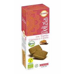 Biscuiti din spelta cu turmeric si scortisoara, indulciti cu agave bio 135g Bio Darma
