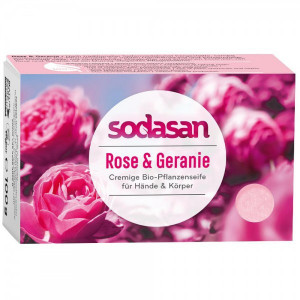 Sapun crema bio trandafir si geraniu 100g SODASAN