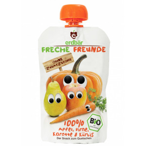 PIURE DE MERE, PERE, MORCOV SI DOVLEAC BIO 100G