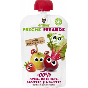 PIURE DE MERE, SFECLA, CAPSUNI SI ZMEURA BIO 100G Erdbar