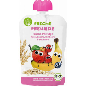 Porridge de ovaz cu mere, banane, zmeura si afine eco 100g Erdbar
