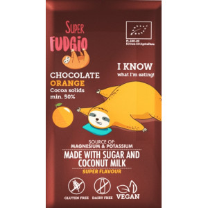 Ciocolata cu portocale bio 80g Super Fudgio