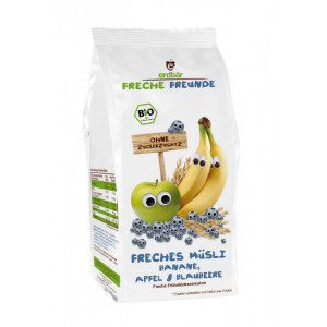 MUSLI CU BANANE, MERE SI AFINE BIO 200G Erdbar
