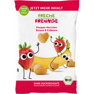 Gustare crocanta cu banane si capsuni bio 30g Erdbar