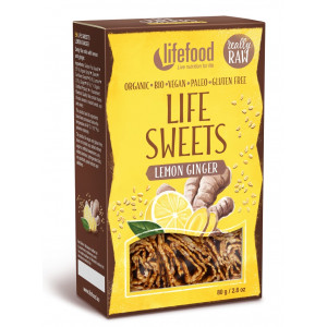Rulouri de in cu ghimbir si lamaie raw eco 80g Lifefood