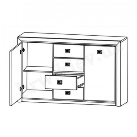 Comoda Koln 2 Usi 4 Sertare Wenge Shtroks