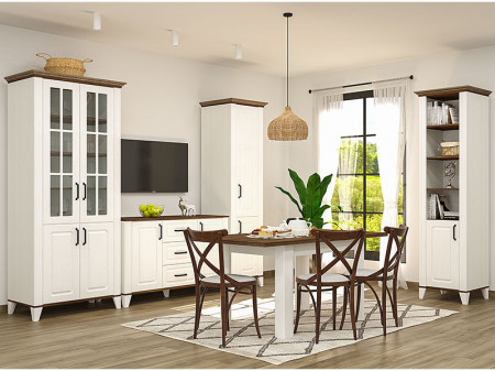 Living Scandi 285 CM Alb Supermat Stejar Burbon