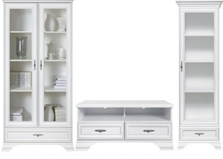 Vitrina Idento, 1 Usa 1 Sertar, MDF Alb Alpin