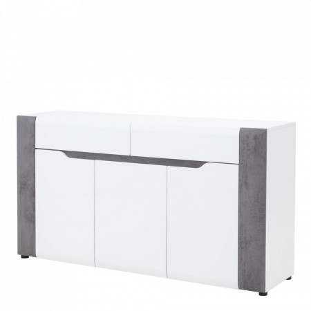 Comoda Brando 3 Usi si 2 sertare MDF Alb Lucios