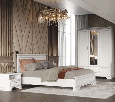 Dulap Idento, 5 Usi 2 Sertare, MDF Alb Alpin