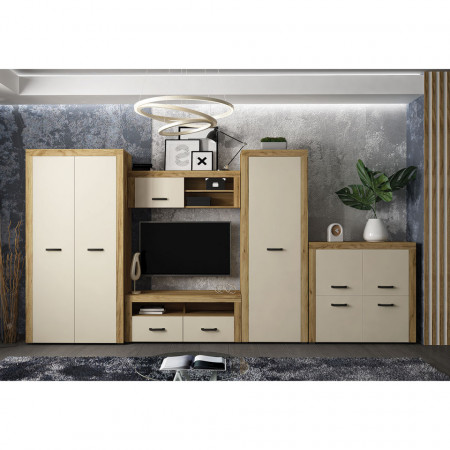 Living Set Denver 3,1m Stejar Auriu Vanilie